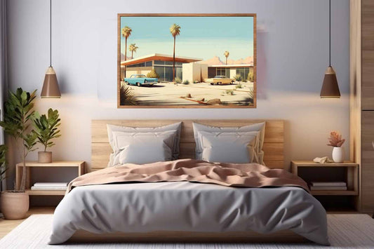 Vintage Vegas House Art Poster Canvas Art Print