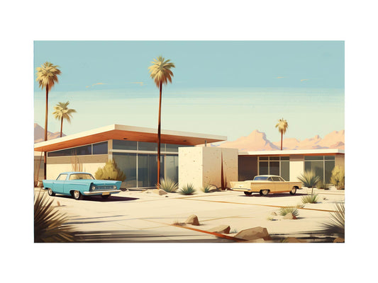 Vintage Vegas House Art Poster Canvas Art Print