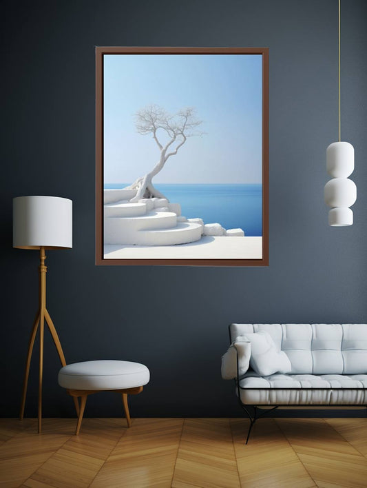 White Steps Print Canvas Art Print