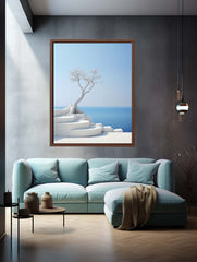 White Steps Print Canvas Art Print