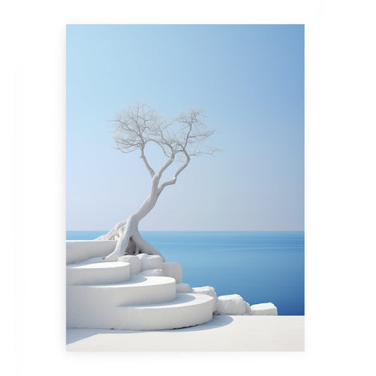 White Steps Print Canvas Art Print