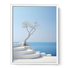 White Steps Print Canvas Art Print