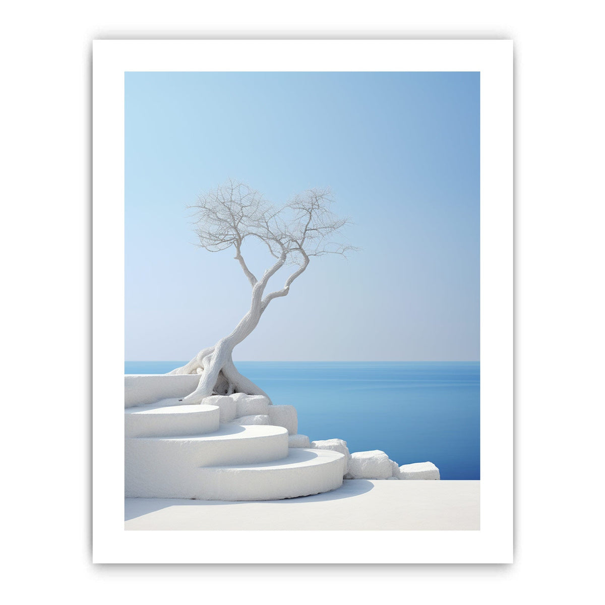 White Steps Print Canvas Art Print