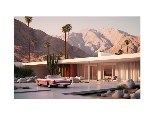 Mid Century House Canvas Art Print