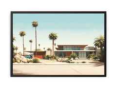 Vintage Palm Springs House Art Poster Canvas Art Print
