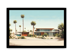 Vintage Palm Springs House Art Poster Canvas Art Print