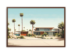 Vintage Palm Springs House Art Poster Canvas Art Print
