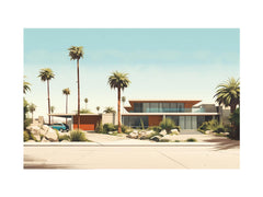 Vintage Palm Springs House Art Poster Canvas Art Print