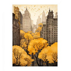 New York In Autumn  Canvas Art Print