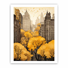 New York In Autumn  Canvas Art Print
