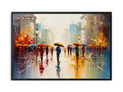 Colorful Umbrellas On The Street Canvas Art Print