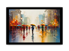 Colorful Umbrellas On The Street Canvas Art Print