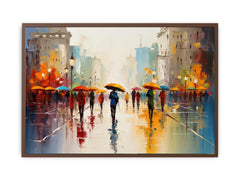 Colorful Umbrellas On The Street Canvas Art Print
