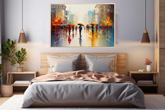 Colorful Umbrellas On The Street Canvas Art Print