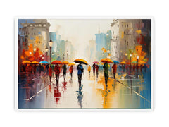 Colorful Umbrellas On The Street Canvas Art Print