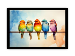 Birds On Wire Canvas Art Print