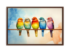 Birds On Wire Canvas Art Print