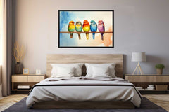 Birds On Wire Canvas Art Print