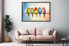 Birds On Wire Canvas Art Print