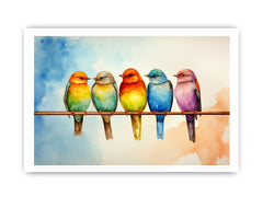 Birds On Wire Canvas Art Print