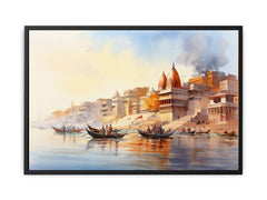 Varanasi Ganga Vintage Canvas Art Print