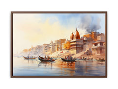 Varanasi Ganga Vintage Canvas Art Print