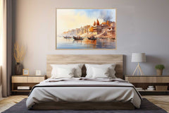 Varanasi Ganga Vintage Canvas Art Print