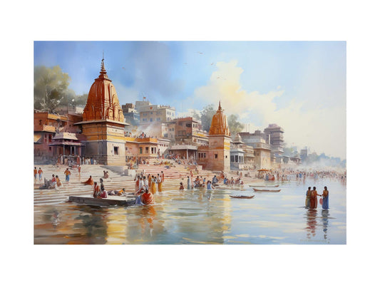 Haridwar Ganga Ghat Canvas Art Print
