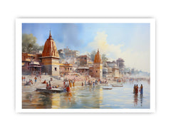Haridwar Ganga Ghat Canvas Art Print