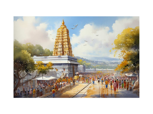 Tirupati Balaji Temple Canvas Art Print