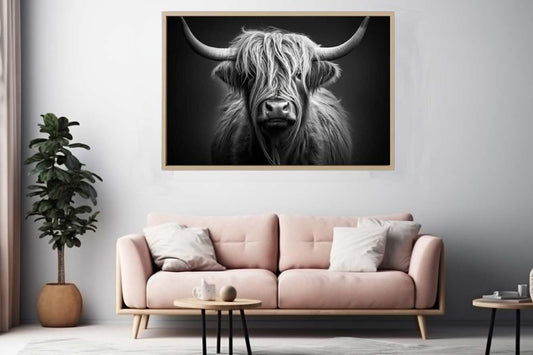 Black And White Highland  Cow