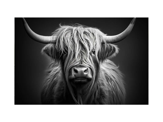 Black And White Highland  Cow