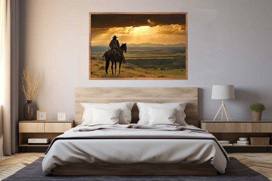 Montana Horse Rider  Canvas Art Print