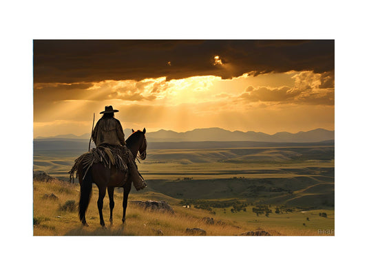 Montana Horse Rider  Canvas Art Print