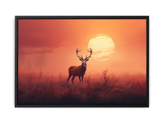 Morning Stag Art Canvas Art Print