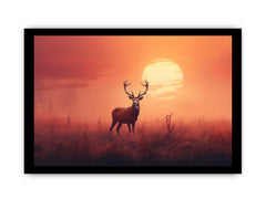 Morning Stag Art Canvas Art Print