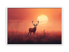 Morning Stag Art Canvas Art Print
