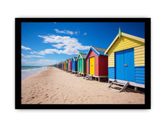 Row Of Beach Boxes Canvas Art Print
