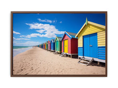 Row Of Beach Boxes Canvas Art Print