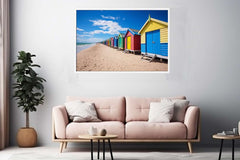 Row Of Beach Boxes Canvas Art Print