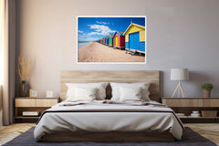 Row Of Beach Boxes Canvas Art Print