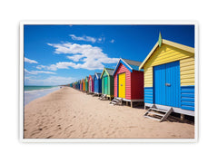 Row Of Beach Boxes Canvas Art Print