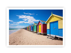 Row Of Beach Boxes Canvas Art Print