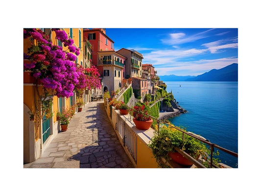 Cinque Terre in Italy Art Canvas Art Print