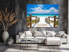Beach Path Painting Canvas Art Print
