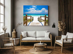 Beach Path Painting Canvas Art Print