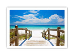 Beach Path Painting Canvas Art Print