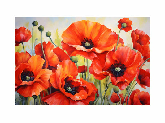 Poppy  Painting Canvas Art Print