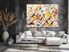 Jackson Pollock Inspired Drop painting  Canvas Art Print
