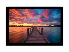 Jetty Sunset Art Canvas Art Print